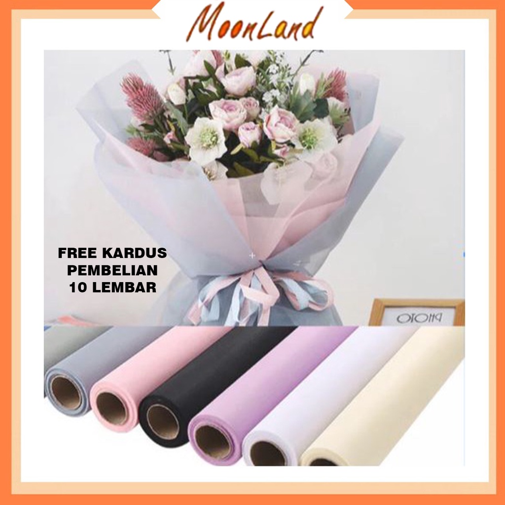 MoonLand FLOWER WRAPPING GOLD LINE COLOR (ECER) TRANSPARENT CELLOPHANE KERTAS BUKET BUNGA HAND BOUQUET