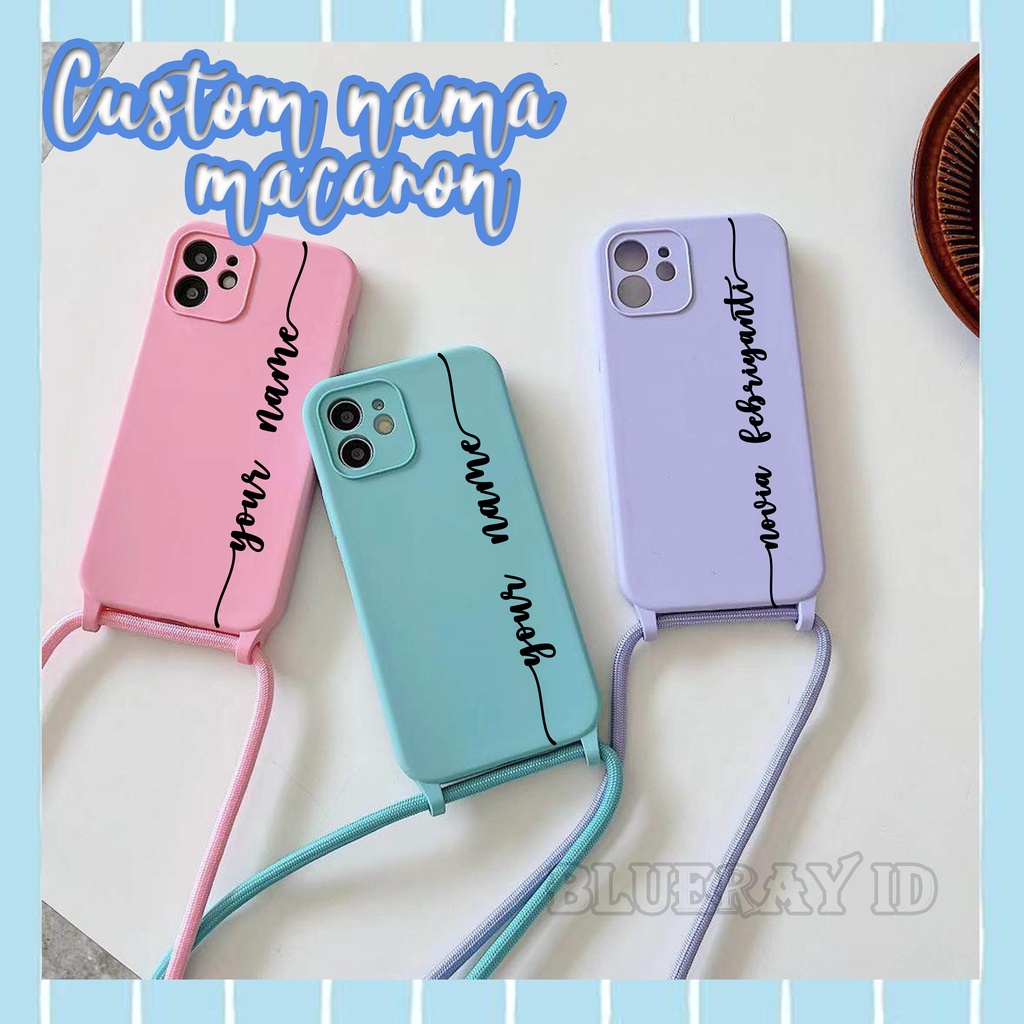 Softcase Macaron Custom Nama For All Type VIVO Y12S Y20 Y11 Y12 Y15 Y17 Y91C Y91 Y93 Y95 Y71 Y30 Y50