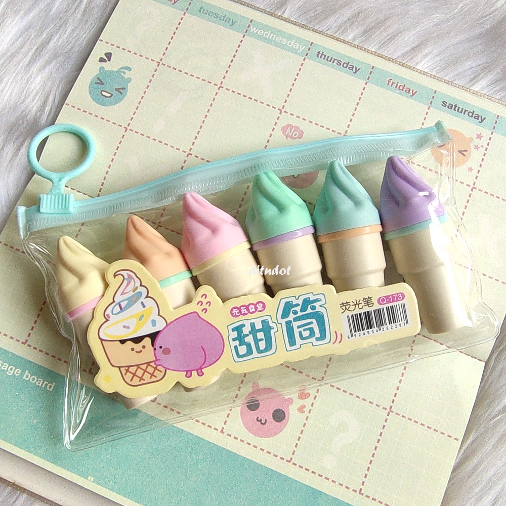 

Stabilo Ice Cream Cone1 Set Highlighter Ice Cream 6 Warna Pastel Aesthetic