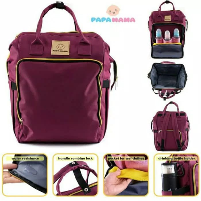 Papamama Diaper Bag Ransel - Tas Ransel Diaper Bayi Papamama