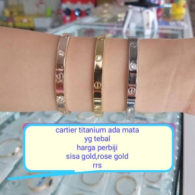 Gelang Titanium carter asli, tidak luntur