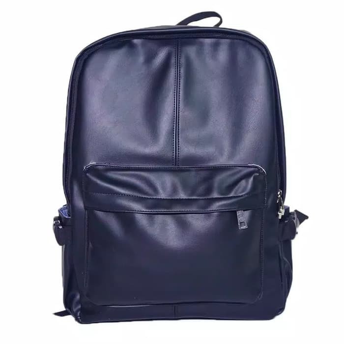 Tas Punggung Pria Ransel Backpack Cowok Kulit Sintetis Laptop Cok PG757  Original Polo Summer - Blac
