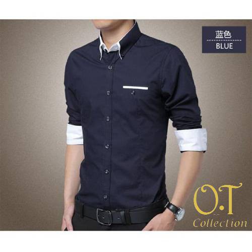 Baju Muslim 2018 Baju Atasan HEM PRIA Slimfit MISTER NAVY SIZE XL Warna Biru NAVY