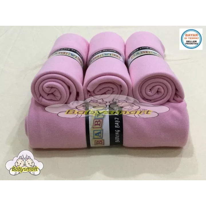 Babysmart - 4 Pcs Bedong Bayi Premium BABY RICHI Single Colour / Selimut bayi / Alas tidur bayi / Bahan Halus