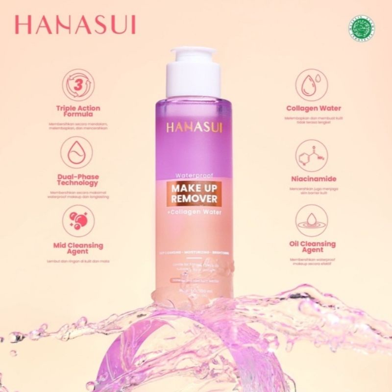 HANASUI WATERPROOF MAKEUP REMOVER/ PEMBERSIH MAKE UP/ PEMBERSIH WAJAH 100ML