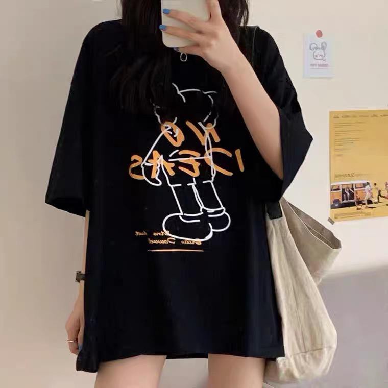 Overtee Tshirt Oversize Wanita Motif Kaws No Ideas - 100% Import