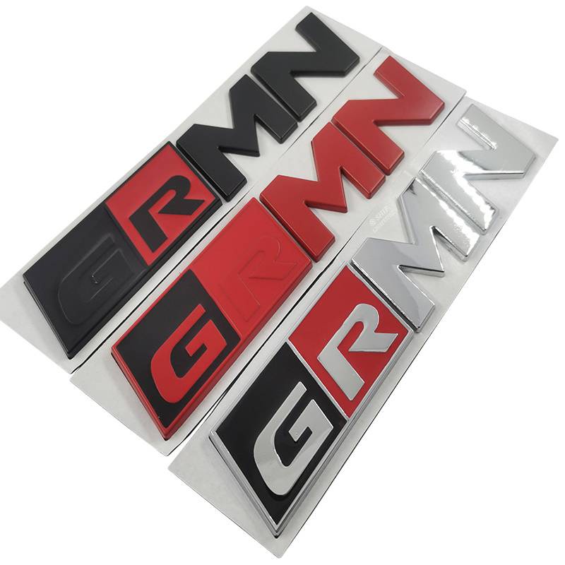 1 X Metal GR MN GR SPORT Logo Car Auto Rear Trunk Emblem Sticker Decal Badge Replacement For TOYOTA GR Sport