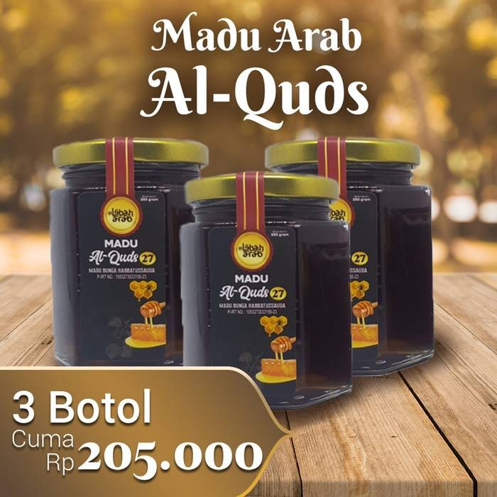 

PROMO Madu Arab AL-QUDS (Madu Super) Bundling 3 Botol 810gr Coklat