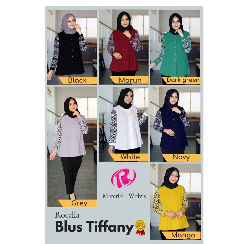 (TIFFANY) BLUSE SIMPLE/BLUSE STYLESS/BLUSE BEST SELLER/ BLUSE WOLFIS/ BLUSE ROCELLA