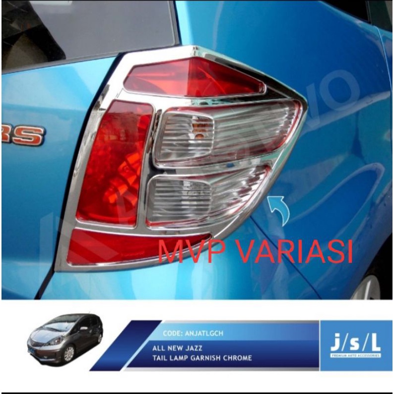JSL Garnis Lampu Belakang All New Jazz 2013 Tail Lamp Garnish Chrome