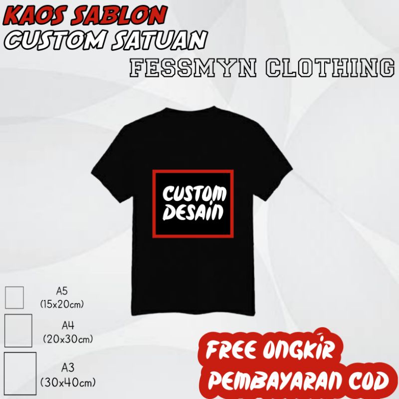 kaos distro sablon custom satuan | Kaos Sablon Satuan