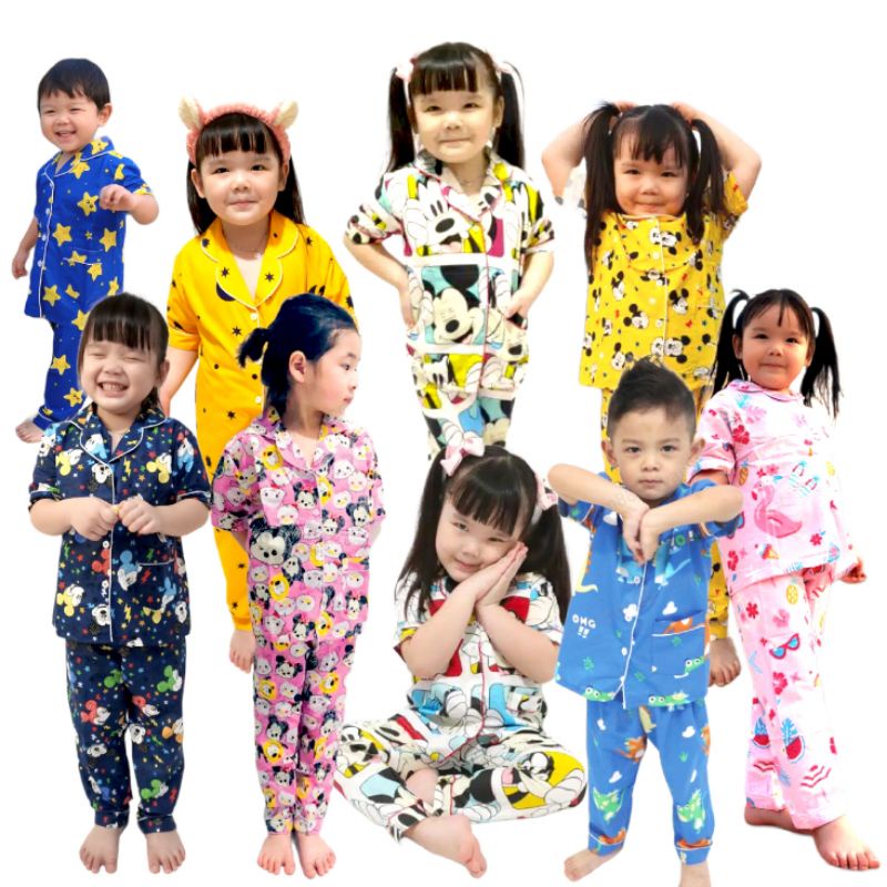 Baju tidur Anak unisex size SS usia 3 tahun piyama anak pajamas piama katun jepang