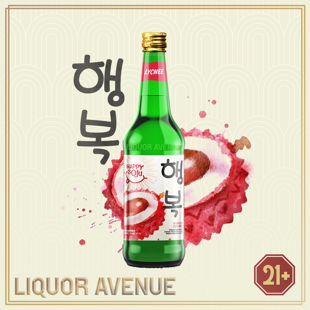 Jual Happy Soju Lychee Leci 360ml Shopee Indonesia