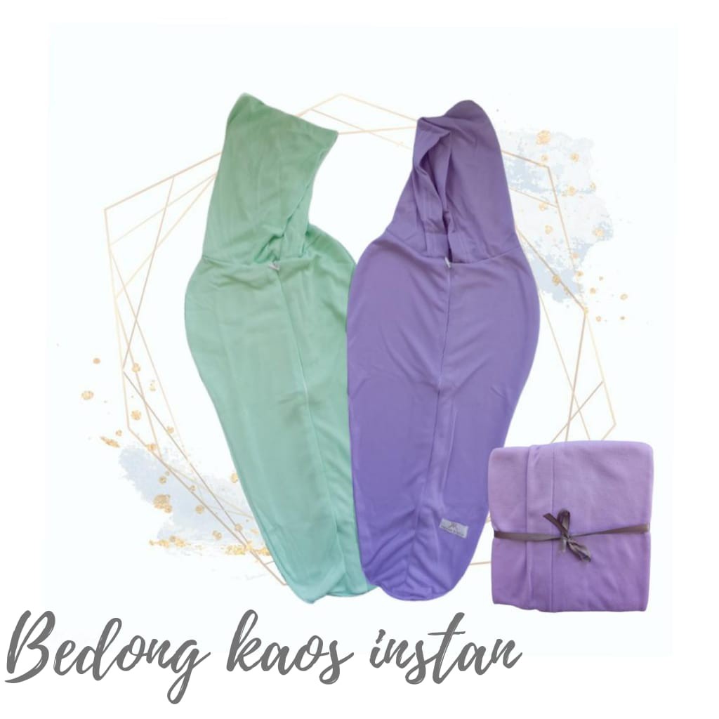 Bedong Instan Motif Polos | Bedong Bayi Model Topi Dan Resleting