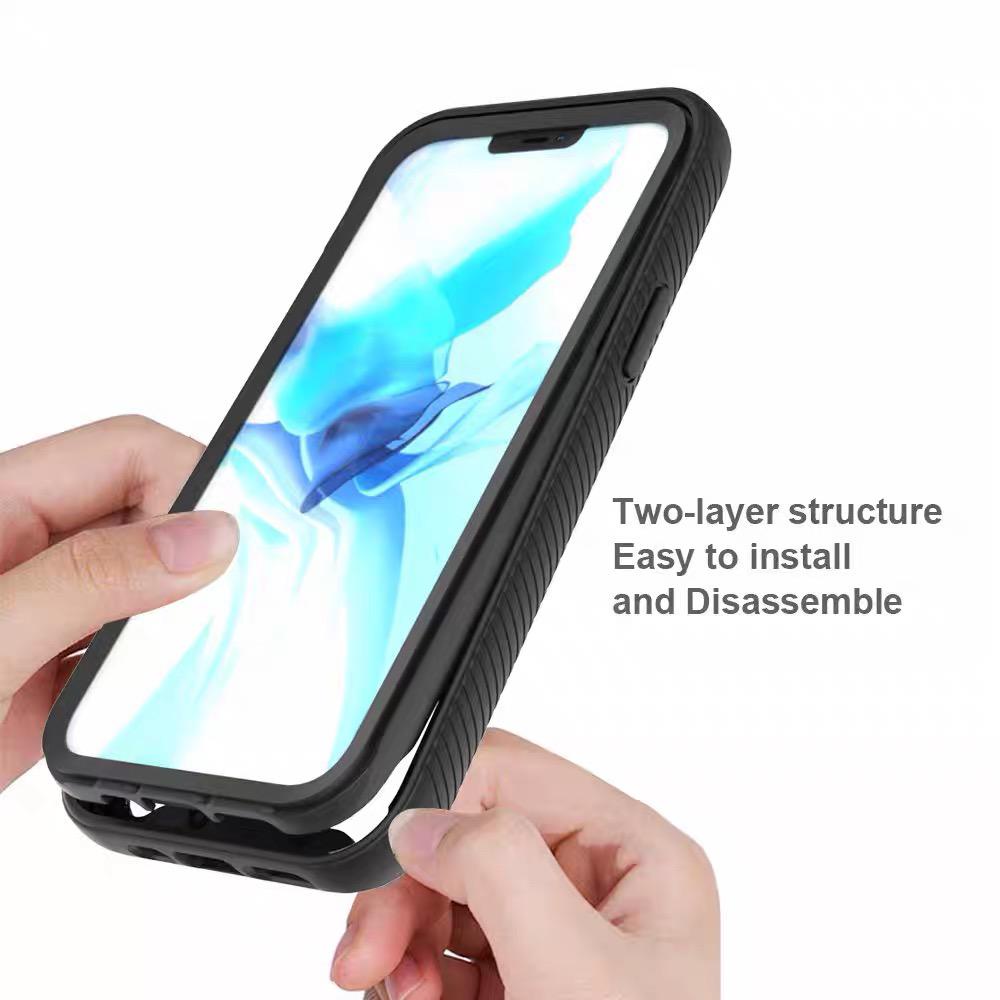 Full body rugged Clear Bumper case Iphone 7 8 7+ 8+ Plus SE X Xs Xr Max 11 12 Pro Max FH17