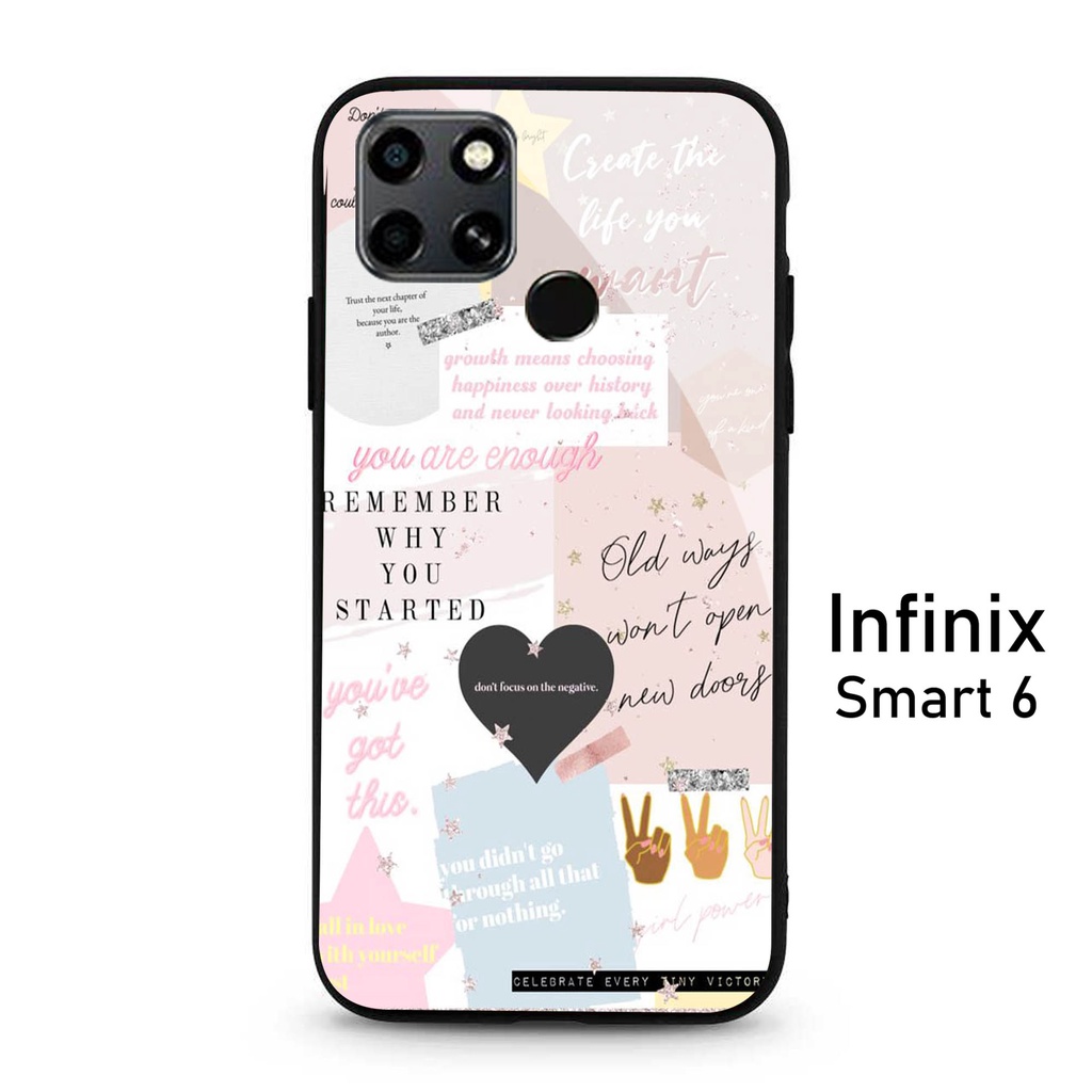 Case Infinix  Smart 6 - Softcase Glass Kaca Infinix Smart 6 - A61 - Case Hp Infinix Smart 6 - Casing