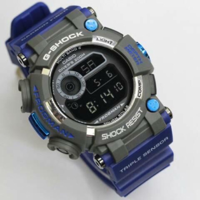 JAM TANGAN NEW G SHOCK GWF-1000BF FROGMAN RUBBER BIRU ABU-ABU DIGITAL