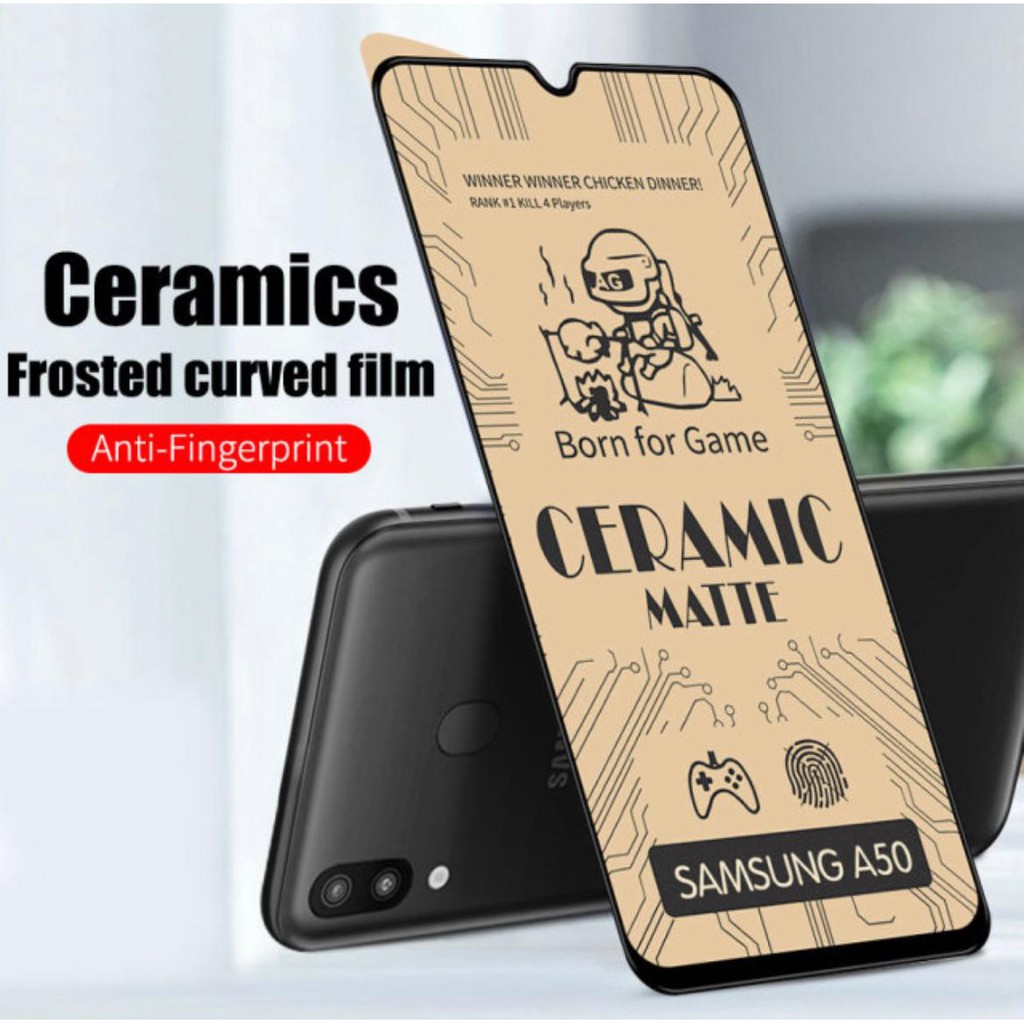 TEMPRED GLASS CERAMIC MATTE ANTI PECAH OPPO F9/A3S/A5S/A1K/A15 /F7ANTI GORES FULL COVER LIST HITAM