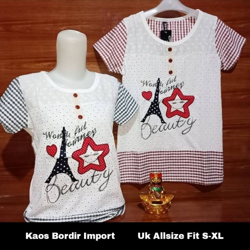 (COD) Kaos Babyterry Wanita Tebal Fit S-XL  (Ld 90-110 cm)