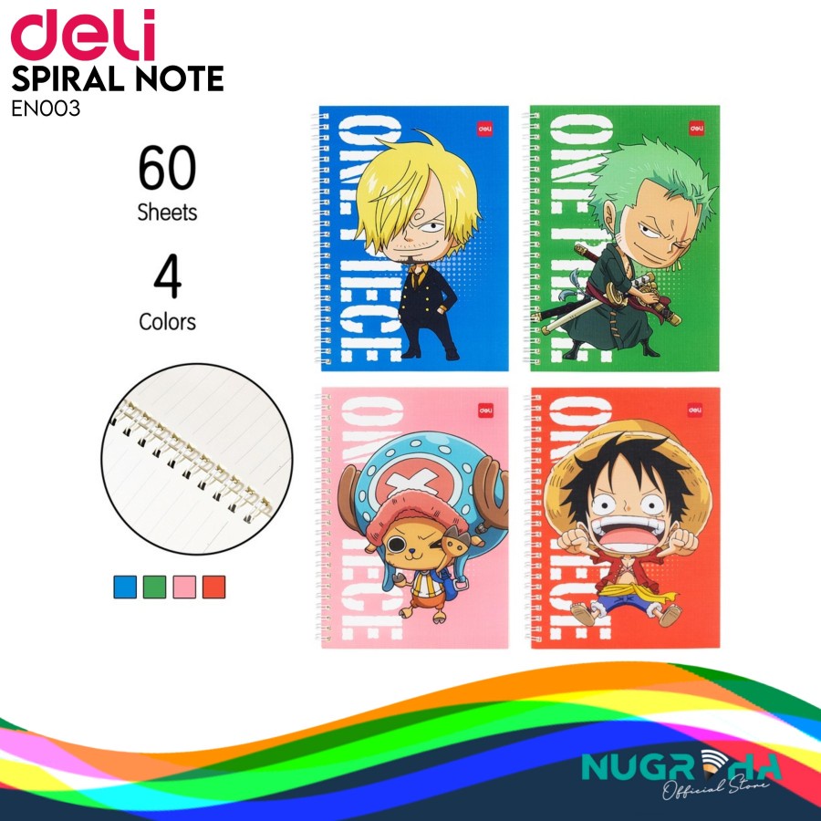 

Deli School Notebook / Buku Tulis Edisi One Piece A5 60lembar EN003