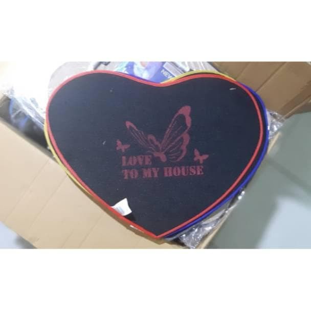 [DEASHOP] KESET ANTI SLIP MODEL LOVE SABLON KUPU KUPU LOVE TO MY HOUSE