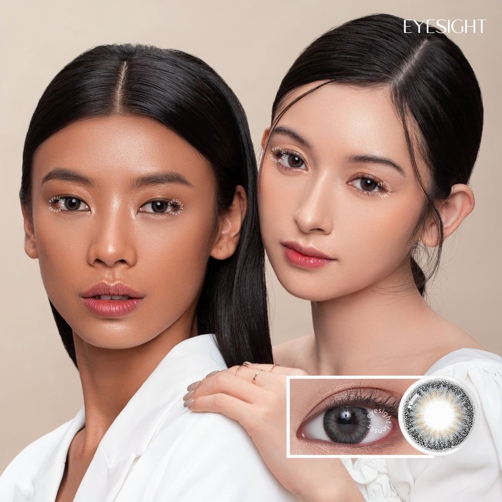 EYESIGHT LENSES Softlens Bloominc Daisy Gray | Softlens Korea Premium 14.2mm Warna Abu Semi Natural, Cocok Untuk Daily atau Party, Bisa Normal Dan Minus (2pcs/sepasang)