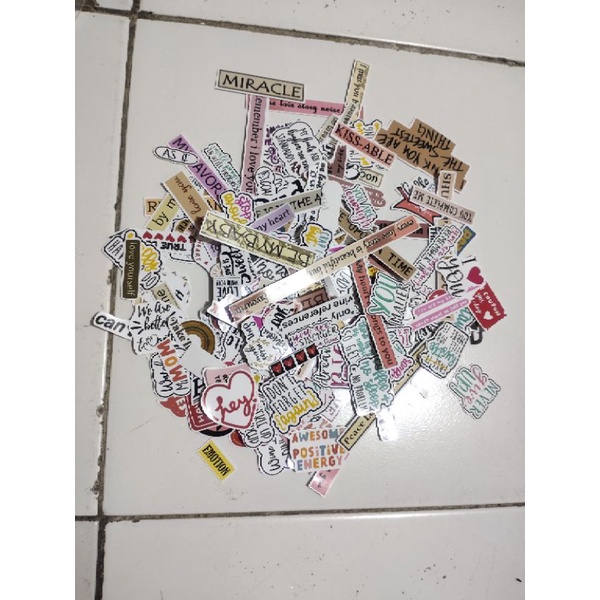 

Sticker tulisan Stiker aesthetic Tumblr Untuk Hp laptop Binder