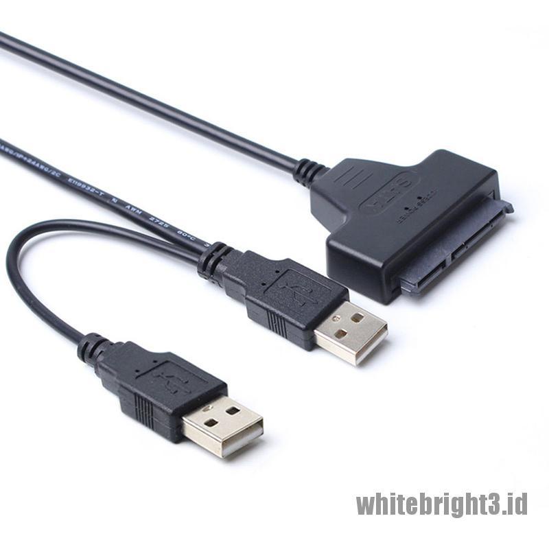 &lt; White3 &gt; Kabel Adapter USB 2.0 Ke SATA Serial ATA Untuk HDD SSD 2.5 &quot;Laptop