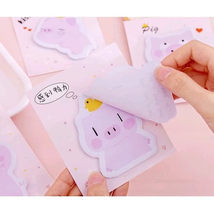 

Sticky Notes / Memo Stick Lucu Motif Babi Merah Muda (30 Lembar)