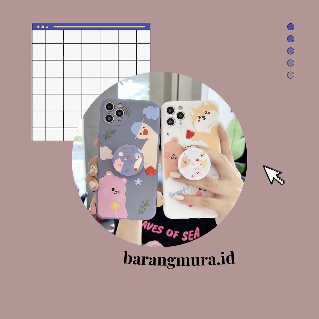 CASE + POP SOCKET OPPO A16 A54 A74 A15S Reno 4F 3 5F A15 A11K A53 A33 2020 A12E A52 A9