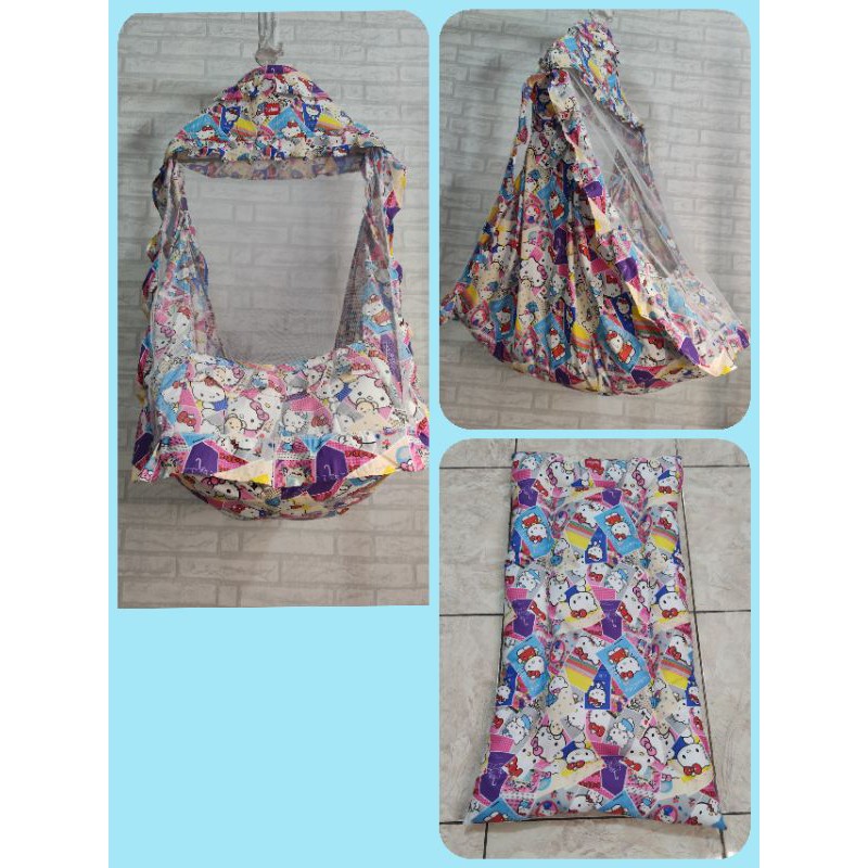 Ayunan Kelambu Set Bayi Kelambu Motif Plus Kasur [Belum Termasuk Per,  Hanger Dan tiang]