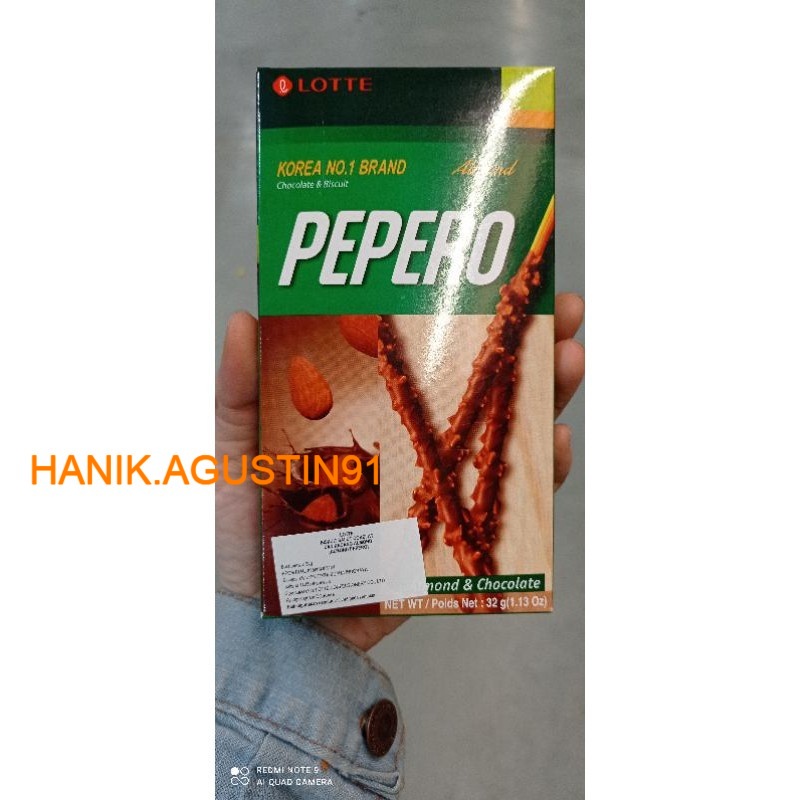

Lotte Almond Pepero 32g/Biskuit Coklat Dengan Kacang Almond Asli Korea
