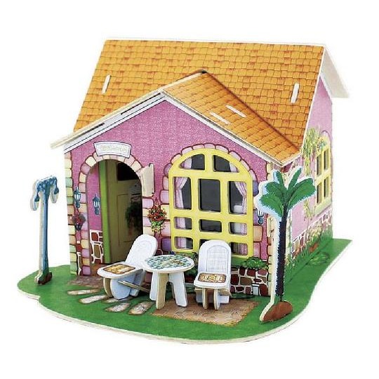 ROBO DV182 LIVING ROOM Mainan Anak Puzzle Kayu 3D