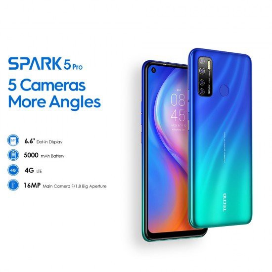 Tecno Spark 5 Pro 4/64 Ram 4GB Internal 64GB Garansi Resmi
