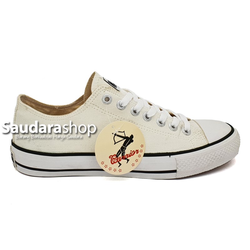 Sepatu Warrior Sparta Putih LC / Sepatu Warrior White Low / Warrior Putih Pendek