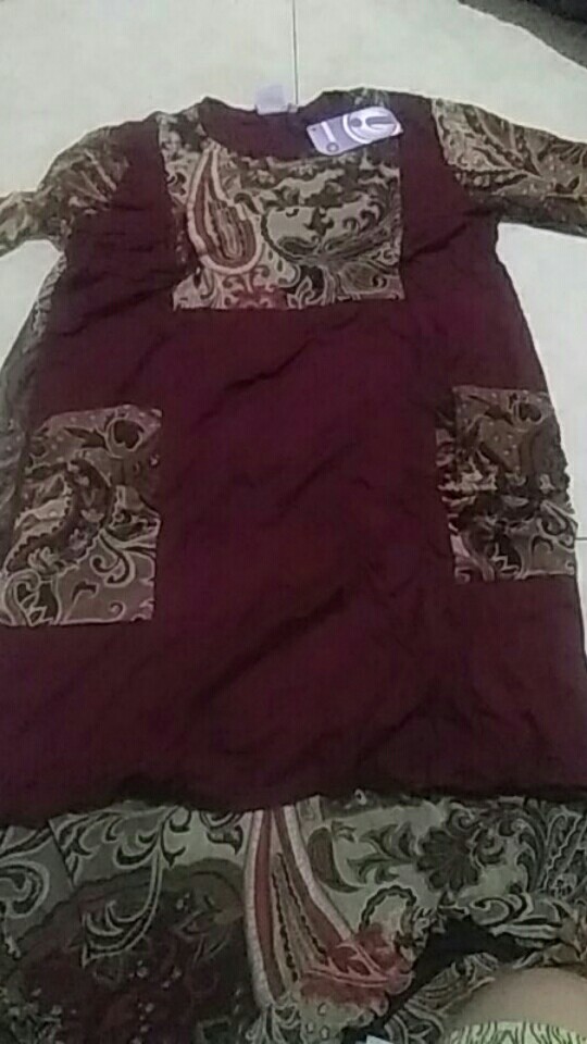 Gamis Batik Reverie 31 Maroon Motif By Ifa