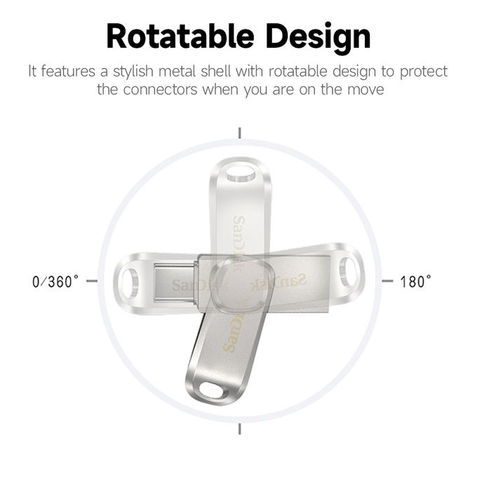 Flashdisk OTG Sandisk 32GB, 64GB, 128GB Ultra Dual Drive Luxe SDDDC4 USB Type C Flash Disk Original