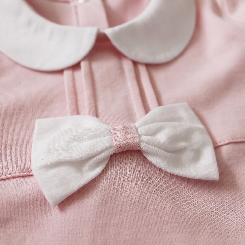 I am Cotton jumper pendek Collar Romper + Bandana - Baby Pink