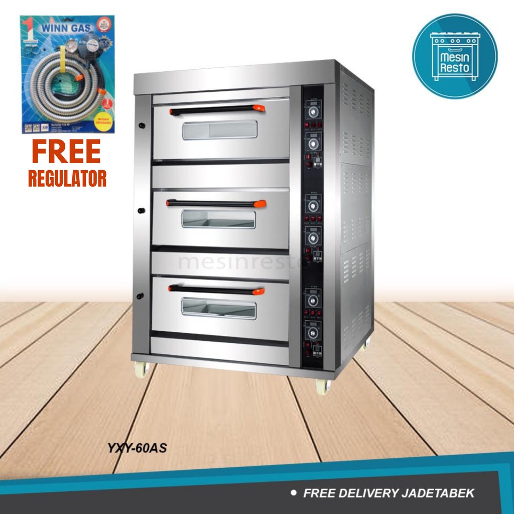 Jual Standard Gas Oven 3 Deck 6 Tray YXY60AS Crown Horeca (FREE REGULATOR) Shopee Indonesia