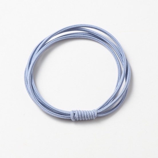 Reseller Welcome - F5104 (1PCS) Karet Rambut Korea Polos 3 IN 1 / Ikat Rambut / Karet Rambut Elastis-Biru Muda