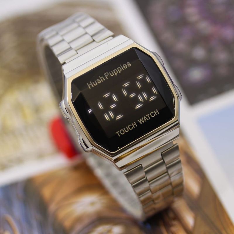 COD Jam Tangan Wanita Digital Hush Puppies Touch Watch Hp-41 Strap Rantaisteel Premium