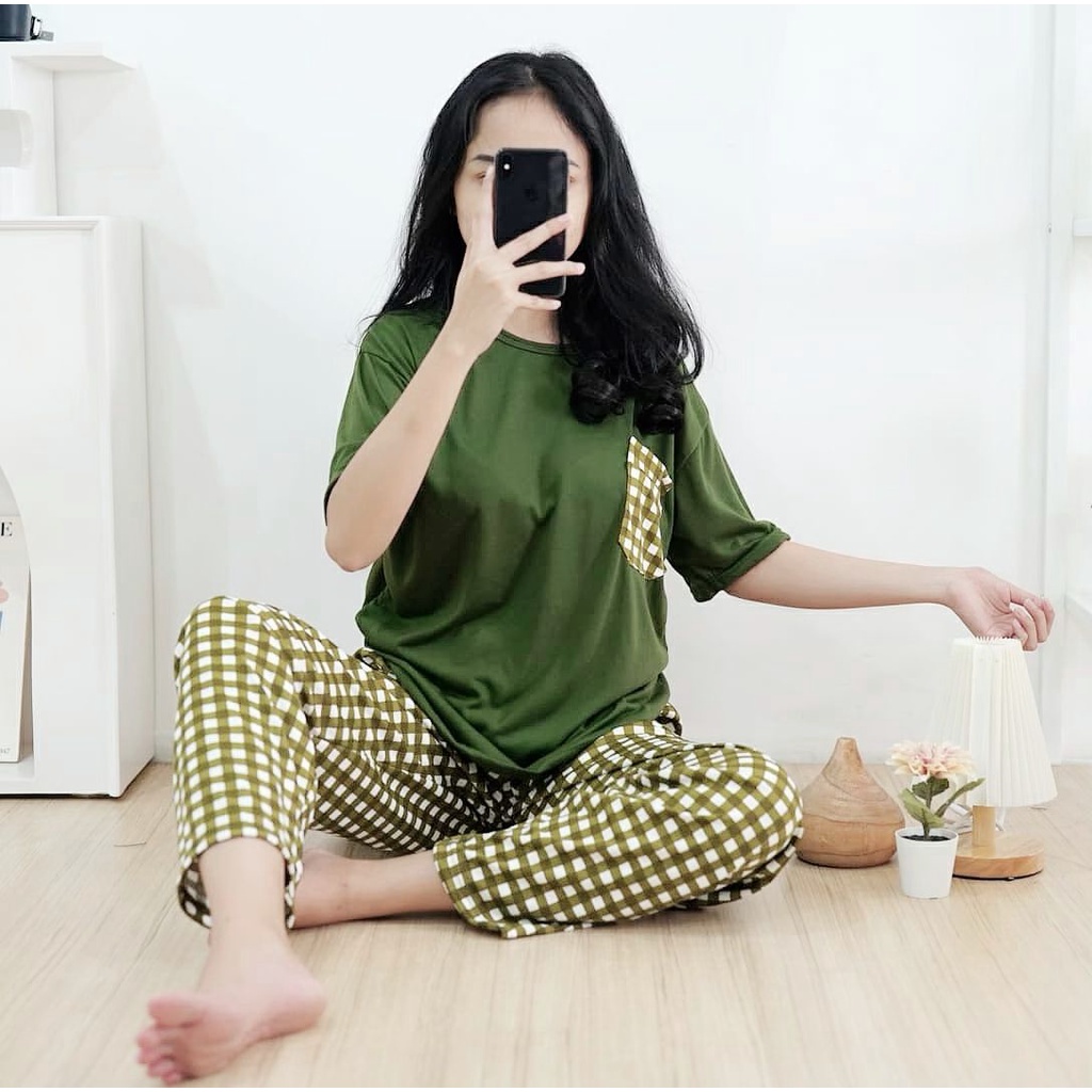 BEFAST - ZFS OOTD Wanita Setelan LILA / LADY SET / Set Baju Tidur wanita / Pakaian Set Kekinian / Set Motif Baju Tidur / Set Atasan Lengan Pendek+Celana Panjang / Setelan Keluaran Terbaru Wanita / Setelan Termurah