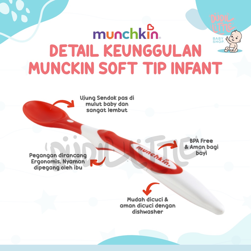 SENDOK MUNCHKIN SOFT TIP INFANT SPOON SATUAN BISA COD