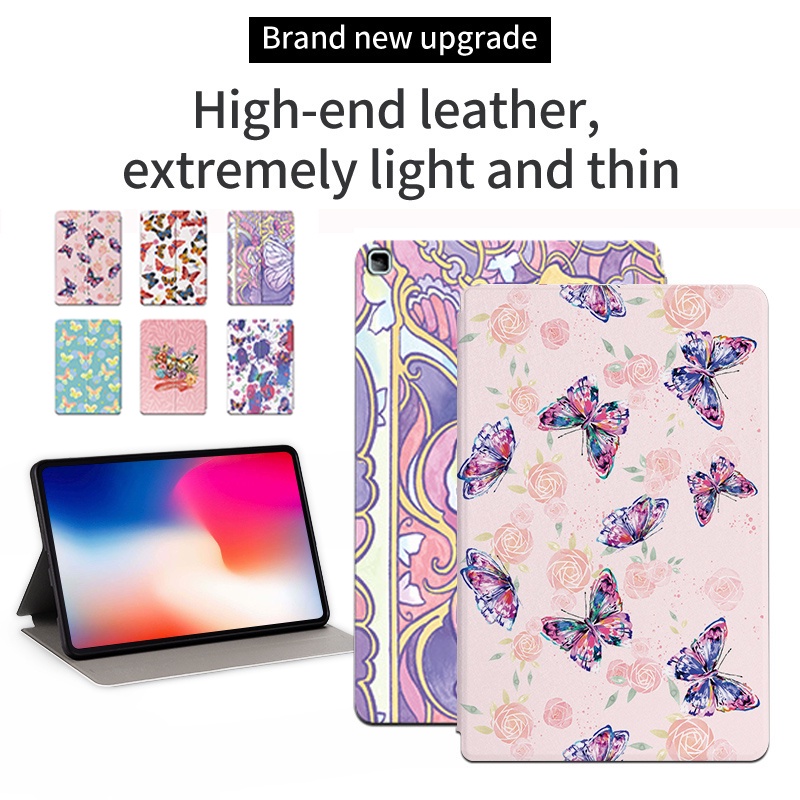 Untuk Samsung Galaxy Tab A7 10.4 (2020) Tablet Casing SM-T500 SM-T505 SM-T505N 10.4-inci Fashion Fancy Flip Stand Leather Case Warna Butterfly Series Cover