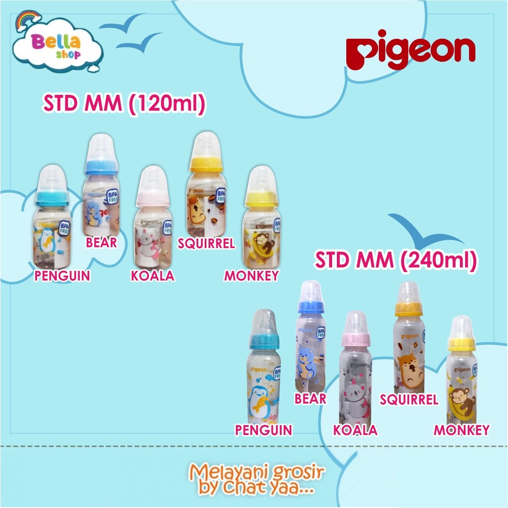 BOTOL SUSU PIGEON PP RP MM 50ML 120ML 240 ML- BELLA SHOP