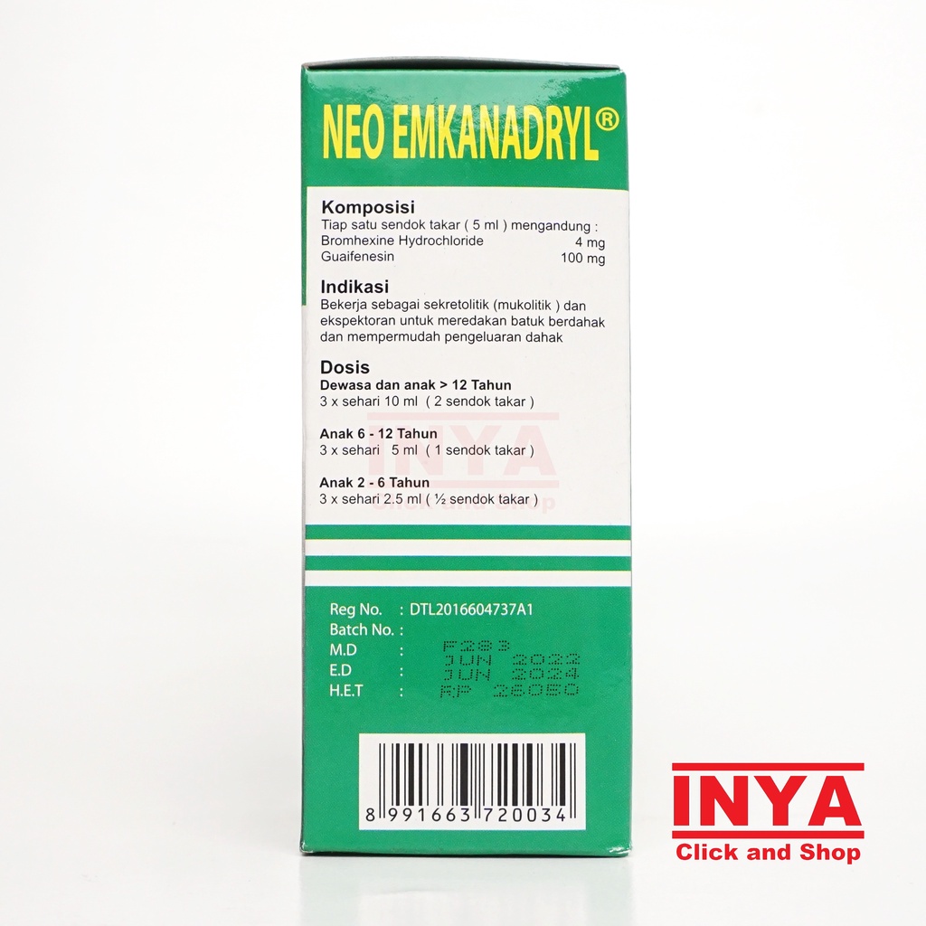 NEO EMKANADRYL SIRUP BATUK BEDAHAK 100ml - Obat Batuk