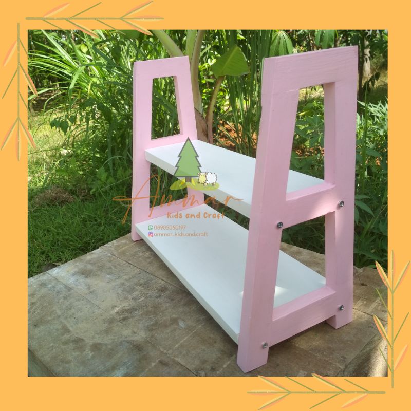 Rak Dapur Kayu | Rak Bumbu Serbaguna | Rak Gula Kopi dak Susu | Rak Dapur Kayu Pink