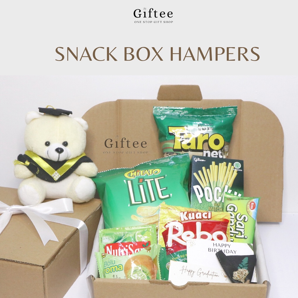 

HAMPERS SNACK BOX GIFT JAJANAN CEMILAN KADO HADIAH ULANG TAHUN ULTAH BIRTHDAY WISUDA GRADUATION SEMPRO SIDANG SEMINAR PROPOSAL GIFTBOX SNEK SNACKBOX MURAH MEDAN COWOK CEWEK PRIA WANITA SAHABAT PACAR ANNIVERSARY SOUVENIR PARCEL BY GIFTEE ID