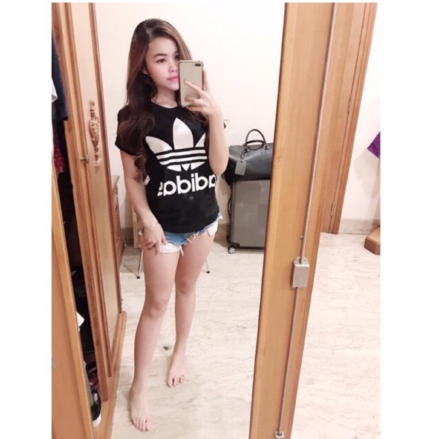 Kaos Katun Wanita Lucu Atasan Baju Wanita ADIDAS Kaos Katun Wanita Lucu Atasan Baju Wanita ADIDAS