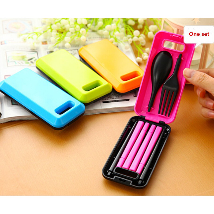 Set Alat Makan Traveling Sendok Garpu Sumpit Free Box Jerami Kotak Sendok Set 3 in 1 Sendok Garpu Travel Set Lengkap Set Alat Makan Isi 3 Travel - Set Sendok Garpu Sumpit - Sendok Set Travel
